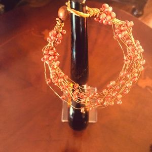 Mi Linea Glass Bead Copper/Silver Wire Bracelets